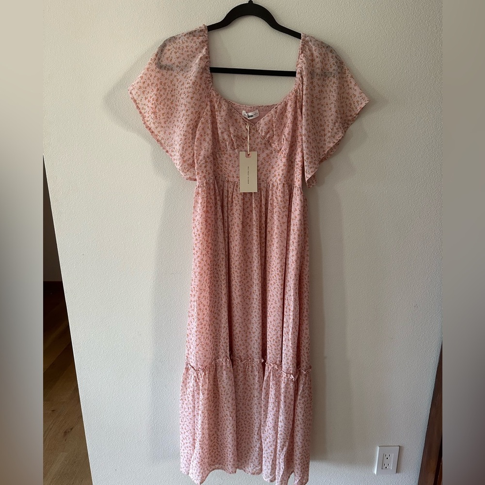 In Loom Pink Floral Midi